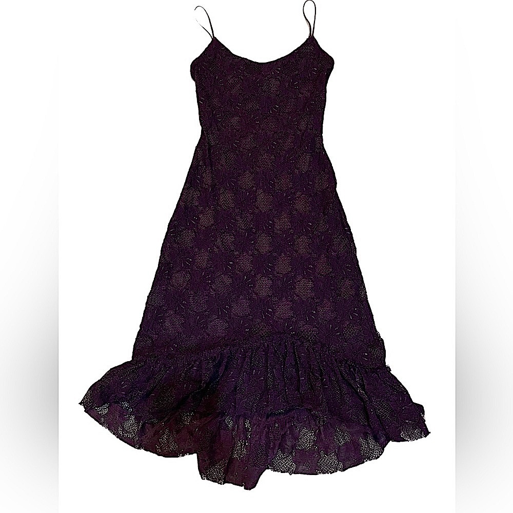 VINTAGE BETSEY JOHNSON NY Collection Black Shimmery Lace Mermaid Dress, …
